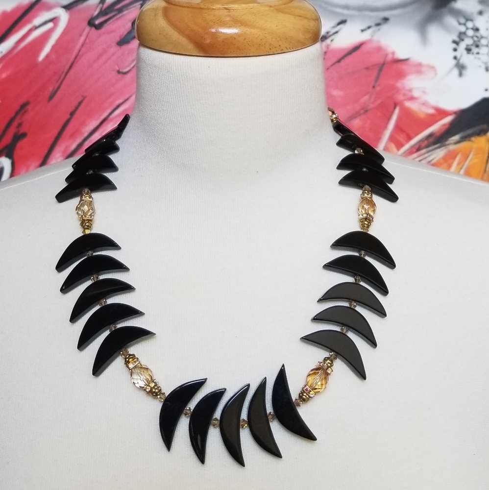 VINTAGE BLACK ONYX JEWLRY